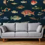 Vintage Ocean Fish Art Wallpaper Mural