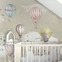 Papier peint chambre d'enfant hiver et montgolfière
