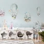 Cartoon Winterscape and Squirrels with Hot Air Balloons Wallpaper Mural