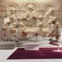 3D Embossed Look Cement Religious Sculpture Wallpaper Mural