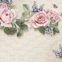 Papier peint panoramique floral vintage rose pastel