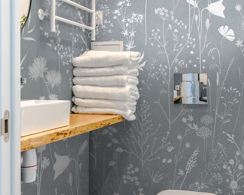 Bohemian Style Neutral Color Wild Flowers Art Wallpaper Mural