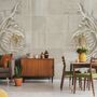 3D Embossed Look Marble Sunflower Wallpaper Mural