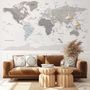 White Political Map Wallpaper Mural