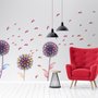 Aquarell Bunte Dahlien Blumen Wandtattoo