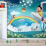 Papier peint monstres de dessin animé et de montgolfière