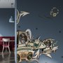 Vintage Musik Altes Radio und Kopfhörer Wandtattoo