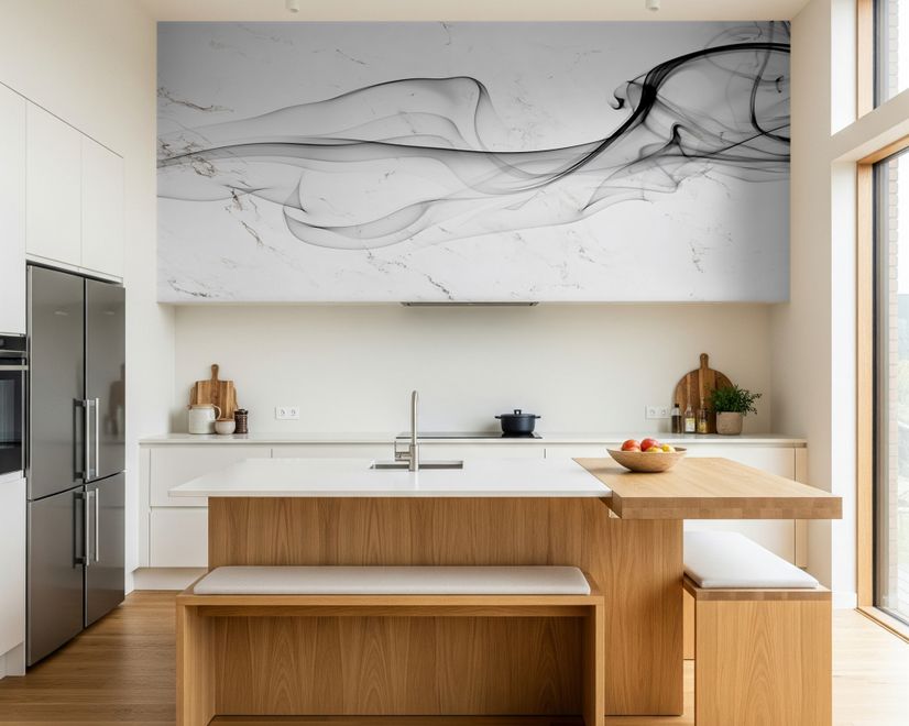 Dark Smoke with Marble Pattern Wallpaper Mural