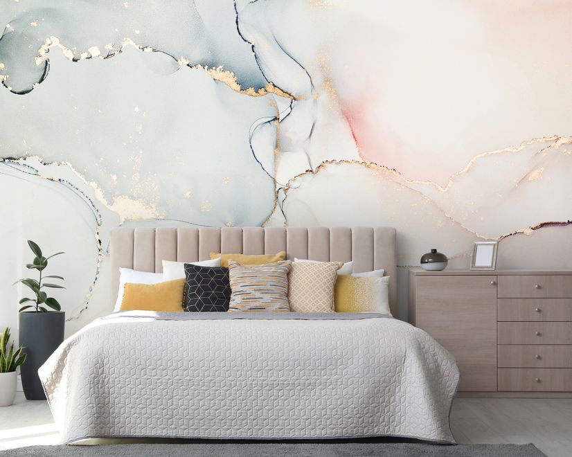 Soft Neutral Abstract Marble Art Wallpaper Mural