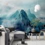 Misty Mountain Landscape and Sunrise Wallpaper Mural