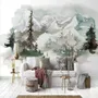Winter Forest and Horned Deer Wallpaper Mural