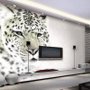 Papier peint panoramique tigre monochrome effet 3D