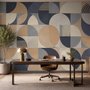 Retro Abstract Geometric Shapes Wallpaper Mural