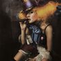 Girl Clown with a Cigar Wallpaper Mural