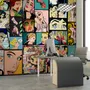 Papier peint visages de pop art comique