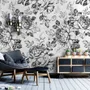 Black and White Flower Wallpaper Mural