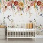 Watercolor Soft Floral with Birds Wallpaper Mural