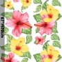 Stickers muraux - fleurs et feuilles vertes tropicales - rose jaune Mirabilis