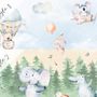 Kids Cute Animals Dancing in the Forest Wallpaper Mural