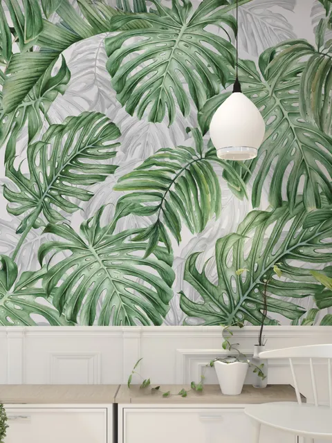 Tropical Leaf Pattern Wallpaper Mural