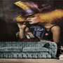 Papier peint panoramique fille clown au cigare