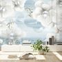 Jewelry White Lux Floral Wallpaper Mural