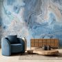 Turquoise Wave Pattern Wallpaper Mural
