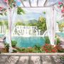 3D Look Waterfall Landscape and Scenic Garden Wallpaper Mural