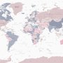 Pink and Purple Political World Map Wallpaper Mural