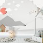 Papier peint panoramique paysage montagneux blanc et gris pour enfants