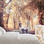 Aquarell-Wald und Elch Fototapete