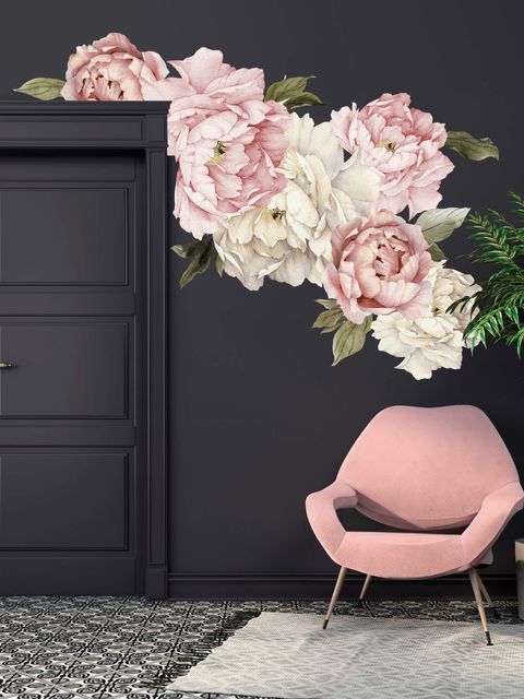 Wandtattoo Kinderzimmer Rosa Weiße Pfingstrosen Blumensträuße