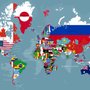 Papier peint drapeaux pays carte monde