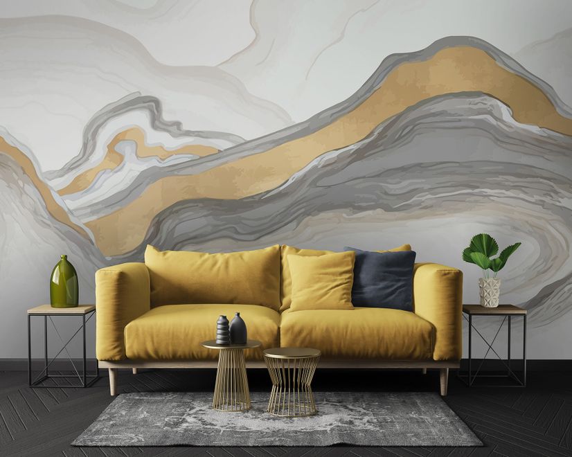 Abstract Smoke with Lines Wallpaper Mural