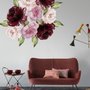 Watercolor Red Pink Peony Floral Wall Decal Sticker