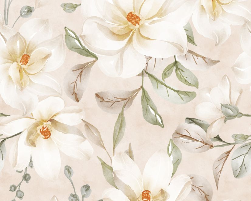 Papier peint panoramique Magnolia doux