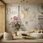 Colorful Drawing Eiffel Tower Wallpaper Mural