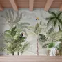 Green Tropical Forest with Parrot Wallpaper Mural