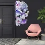 3D Blumen Wandtattoo: Lila Gänseblümchen, Lilie und Orchidee