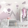 Nursery Mountain Landscape with Hot Air Balloons Wallpaper Mural