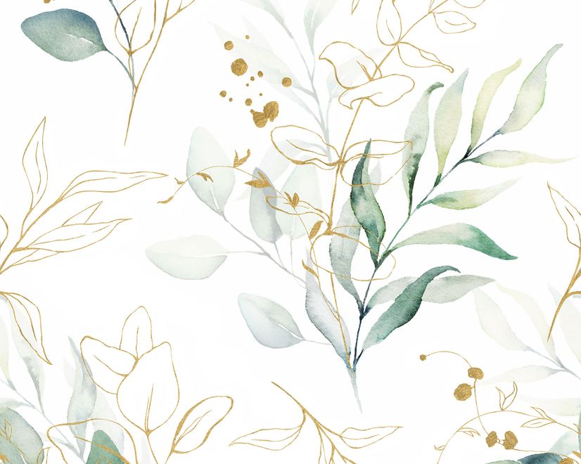 Eucalyptus Leaf Pattern Wallpaper Mural