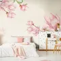 Watercolor Pink Magnolia Blossom Wallpaper Mural