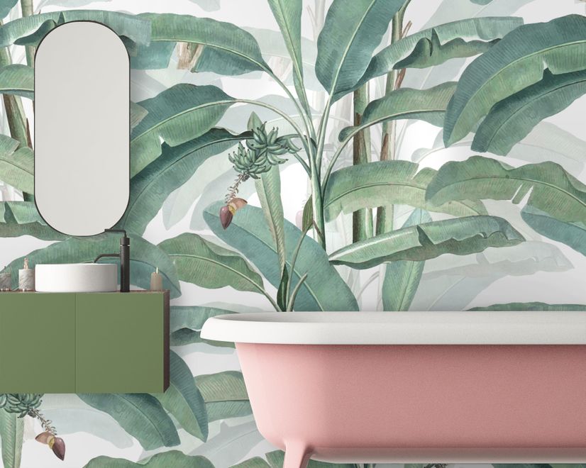 Watercolor Banana Leaf Wallpaper Mural