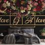 Dark Dutch Floral with Your Write Text Wallpaper Mural