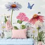 Papier peint panoramique floral avec papillons pour enfants