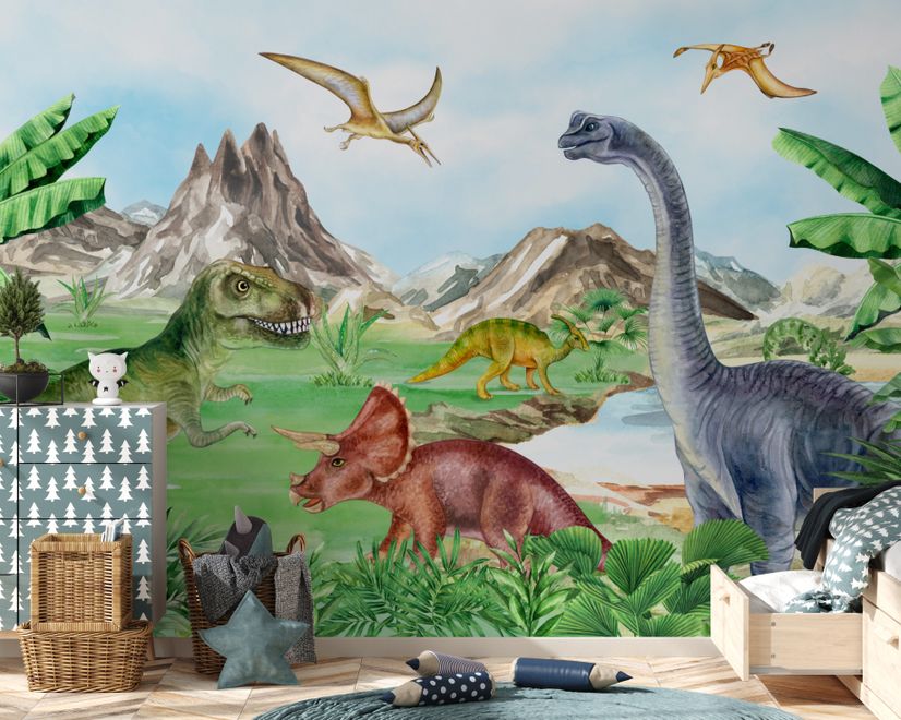Kids Prehistoric Dinosaur Wallpaper Mural