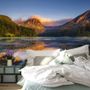 Mountain and Lake Landscape in the Sunrise Wallpaper Mural