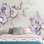 Purple Orchid Floral Wallpaper Mural