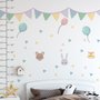 Stickers muraux animaux guirlandes drapeaux triangles chambre bébé