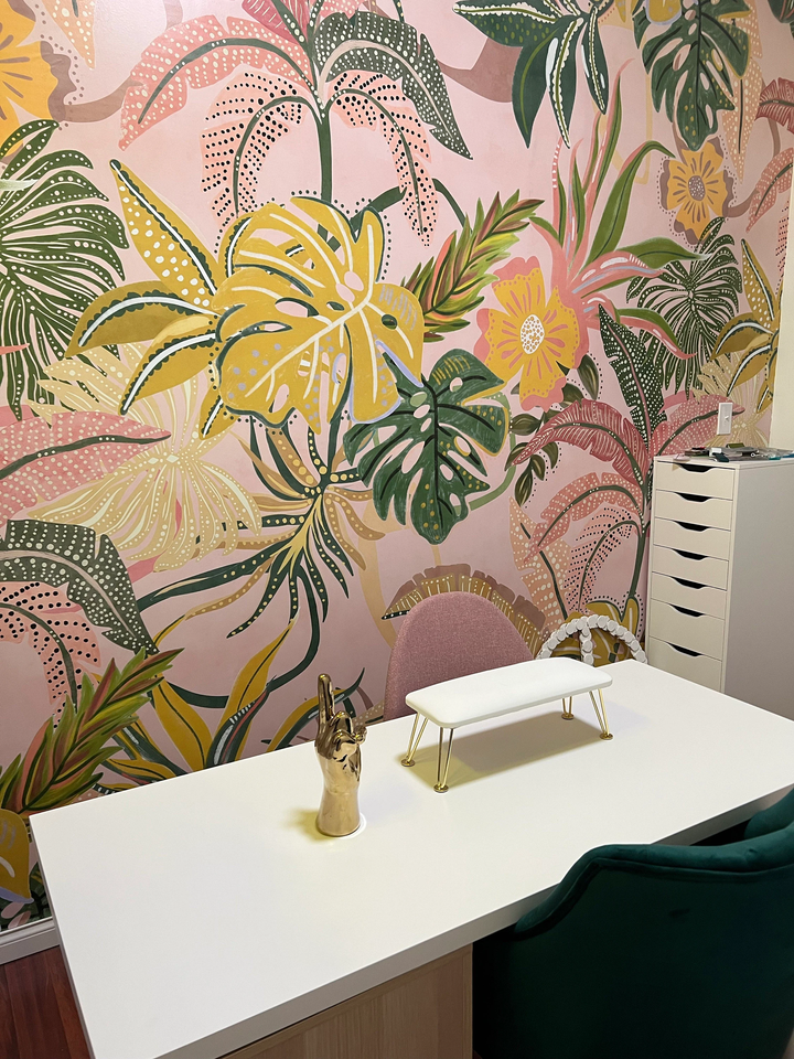 Watercolor Colorful Summer Tropical Leaf Wallpaper Mural